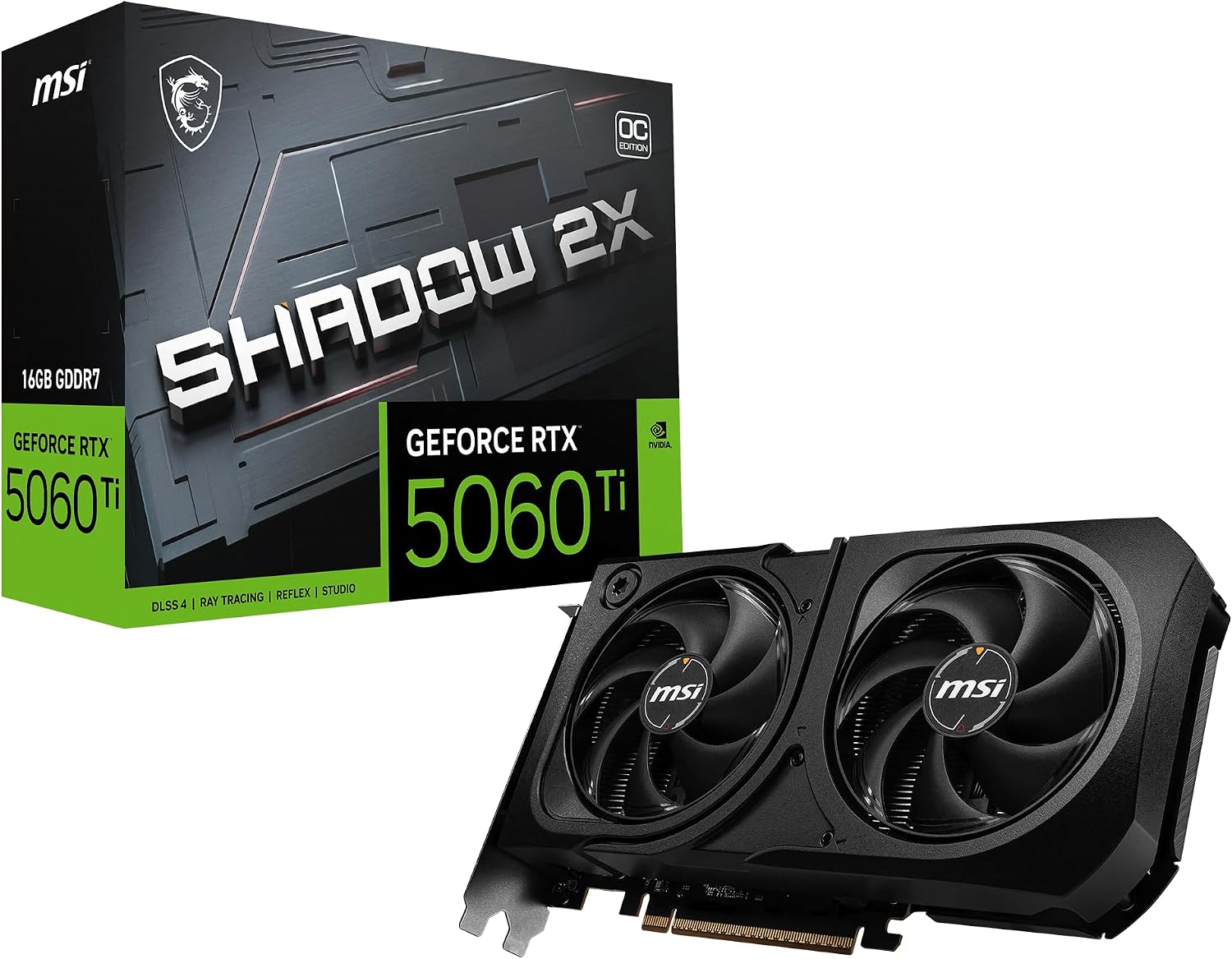 MSI Gaming RTX 5060 Ti 16G Shadow 2X OC Plus product photo