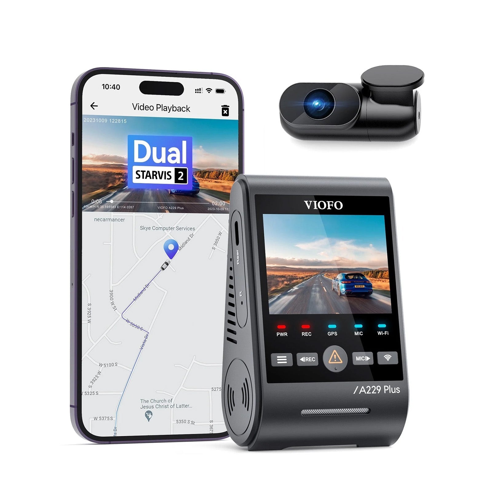VIOFO A229 Plus Dash Cam Front and Rear product photo